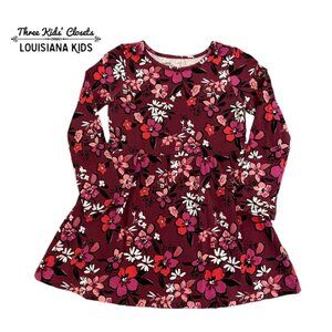 Rumi + Ryder 3T Maroon Floral Print Dress